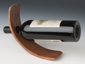 Curved Single Bottle Stand - Wood